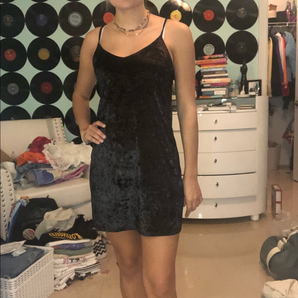 Black Suede Dress - Picture 1 of 5
